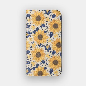 Sonnenblumen Feld Floral Geldbörse Hülle | Bold Flower Schutzfolie | Passend für iPhone 16, 15, 14, 13, Samsung Galaxy S25, S24, S23, S22