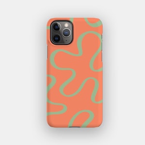 Orange Swirls Phone Case - Swirl Line Abstract iPhone 16 Case | For iPhone 16, iPhone 15, iPhone 14, iPhone 13 - MagSafe Option