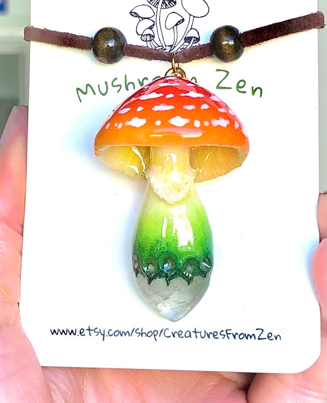 Mushroom Zens Signature Design Glow in Dark Gradation Orange Red