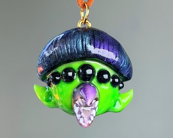 Hand-Sculpted Alien Boy Pendant Necklace – Oliver Tree Inspired Art Jewelry