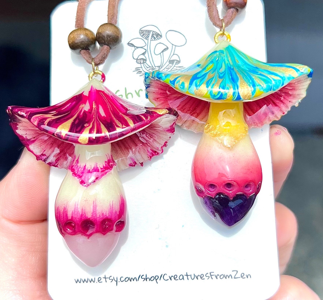 2 Pendants Mushroom Zens Signature Pendants Share With Your Bestie Set