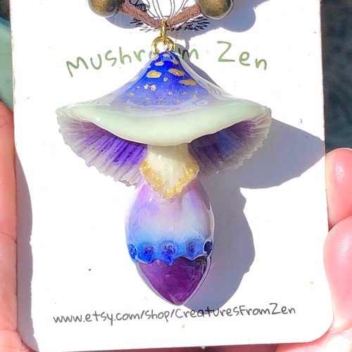 Mushroom Zens Signature Design Glow in Dark Blue Dream Glow Etsy