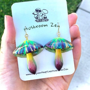 Glow in the Dark Magical Vibe Earrings. 14k Gold Plated Earring Hooks ...
