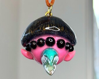 Hand-Sculpted Alien Boy Cash Machine Pendant Necklace – Oliver Tree Tribute Art Jewelry