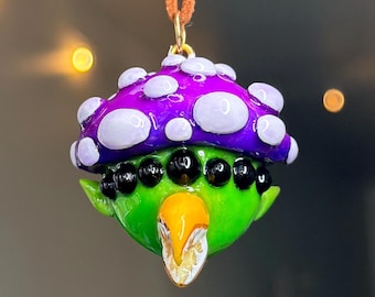 Hand-Sculpted Shroom Alien Boy Pendant Necklace – Oliver Tree Inspired Art Jewelry