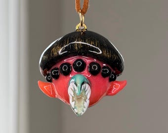 Hand-Sculpted Alien Boy Pendant Necklace – Oliver Tree Inspired Art Jewelry