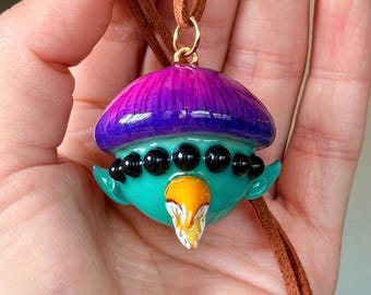 Hand-Sculpted Alien Boy Pendant Necklace – Oliver Tree Tribute Art Jewelry