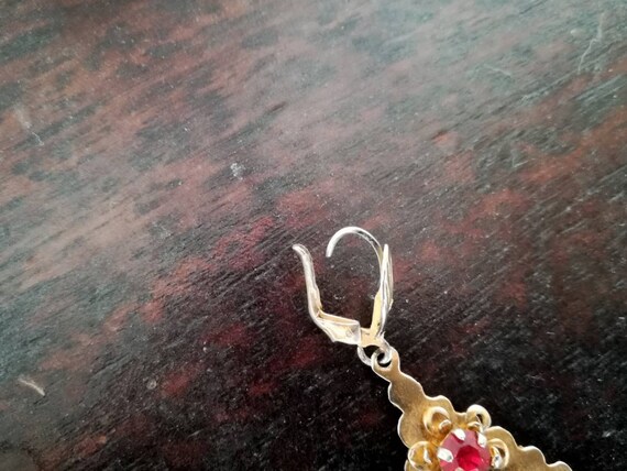 Vintage earrings chandelier dangle statement pink… - image 5