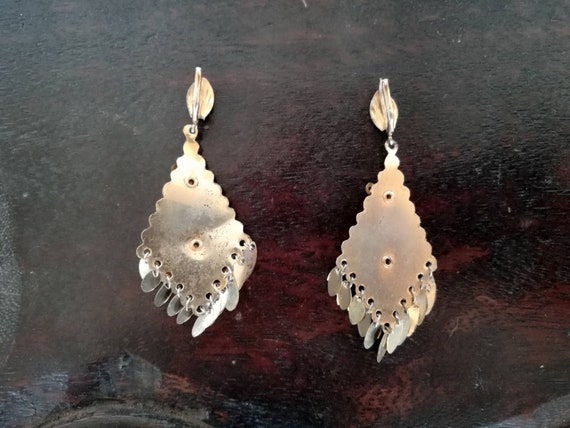 Vintage earrings chandelier dangle statement pink… - image 6