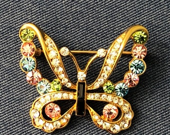 vintage butterfly costume jewelry brooch/ pin