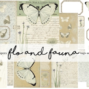 Classic Butterfly Vintage Junk Journal Printable Collection - Instant Digital Download - Jpeg - A4 - 300dpi - Journal/Mixed media Printables