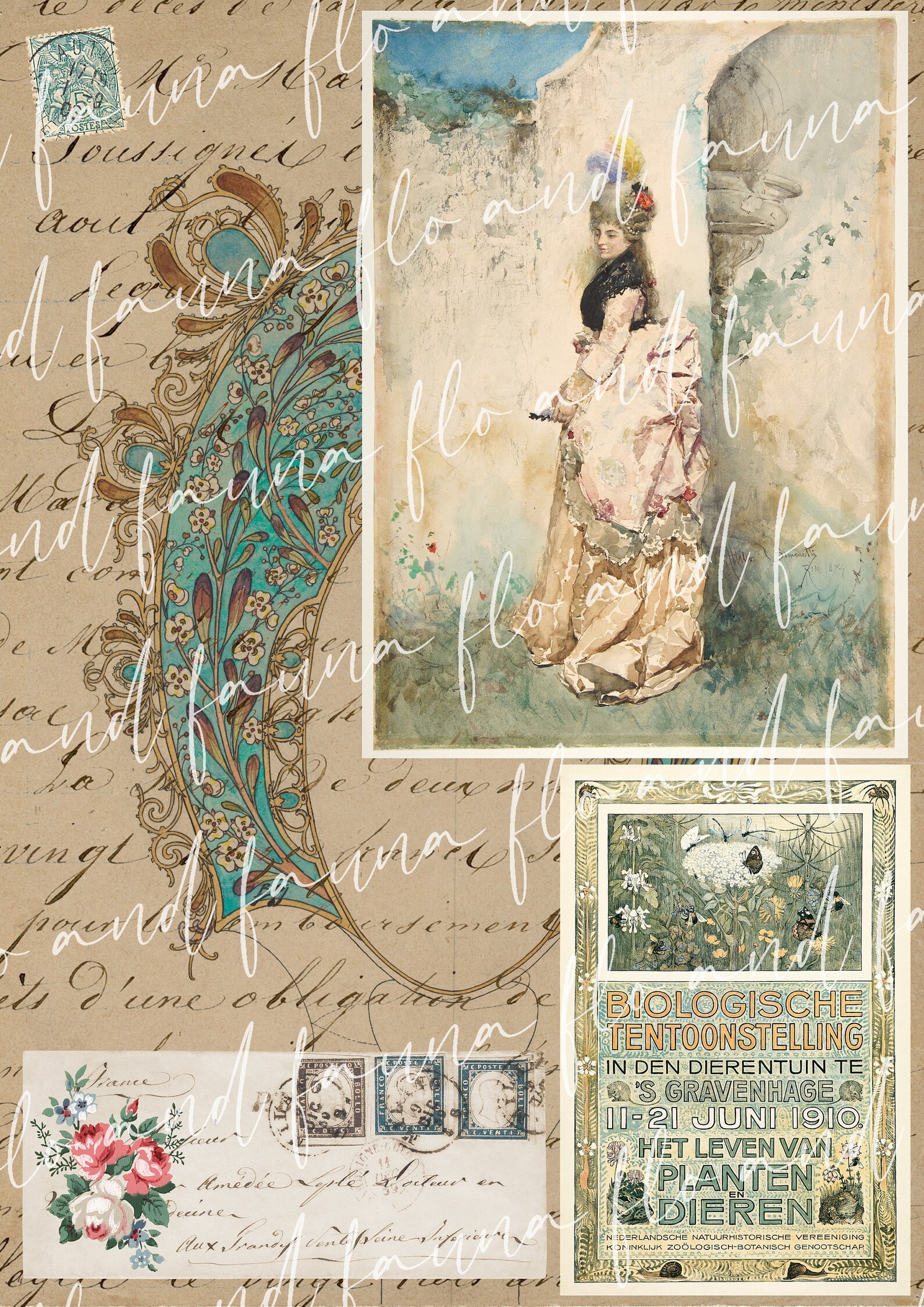 Collection Jpeg Hints of Colour...vintage Digital Junk Journal Kit, Printable Papers ...