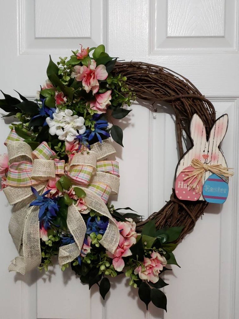 Whimsical Easter Wreath Bunny Wreath Easter Grapevine Wreath