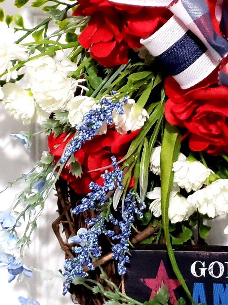 Patriotic Wreath Fourth of July Wreath Memorial Day Wreath Patriotic Grapevine Red White Blue Wreath Veterans Wreath Patriotic Decor