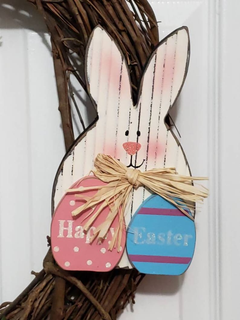 Whimsical Easter Wreath Bunny Wreath Easter Grapevine Wreath