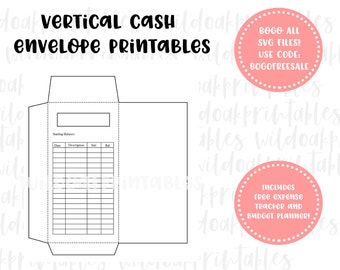 Horizontal Cash Money Envelope Printable Cash Envelope Wallet Etsy