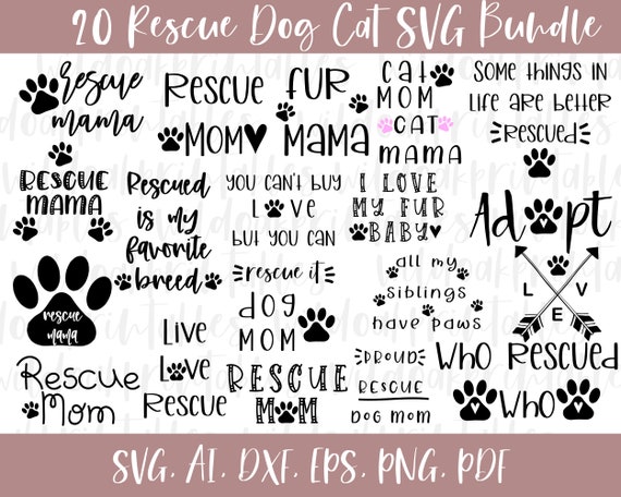 Download Rescue Mom Svg Dog Mom Svg Bundle Cat Mom Svg Fur Mama Svg Etsy