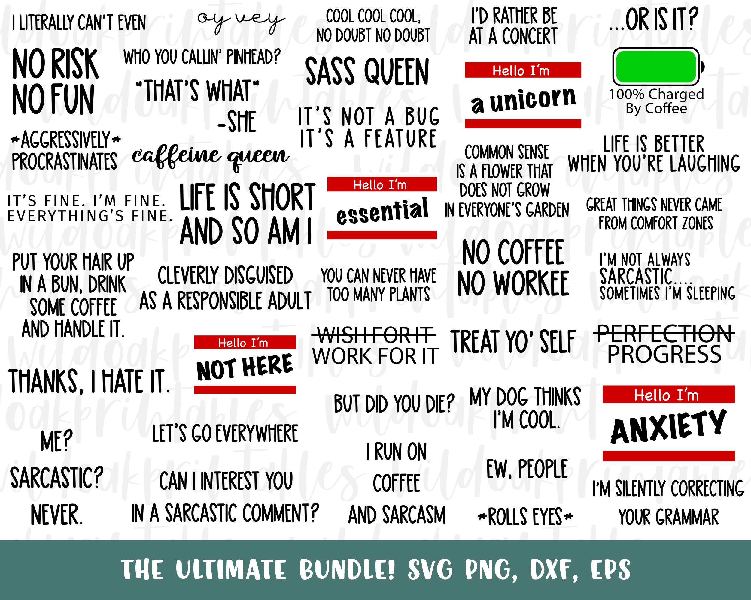 Download 40 Sarcastic Svg Bundle Funny Svg Quotes Hello Im Svg Funny Etsy