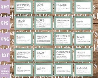 definition svg bundle, hope, love, kindness, generous, compassion, humble, trust, laughter, family home signs svg, family svg bundles, png