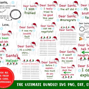 SALE Liebe Santa ultimative Weihnachten Bundle svg, Weihnachten svg, lieber Santa svg, Cookies für Santa svg, Weihnachten Wunschliste svg, Nikolausmütze svg