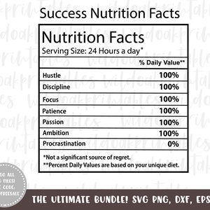 succès nutrition fact labels svg, succès svg, svg de vie réussie, succès nutrition factuel étiquette, fichier svg succès pour les fichiers de coupe cricut