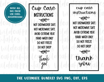 tarjeta de cuidado de taza svg, tarjeta de cuidado de taza svg tarjeta de cuidado de taza para instrucciones svg, archivos de cricut de taza, archivos de vaso para silueta de taza imprimible de cricut