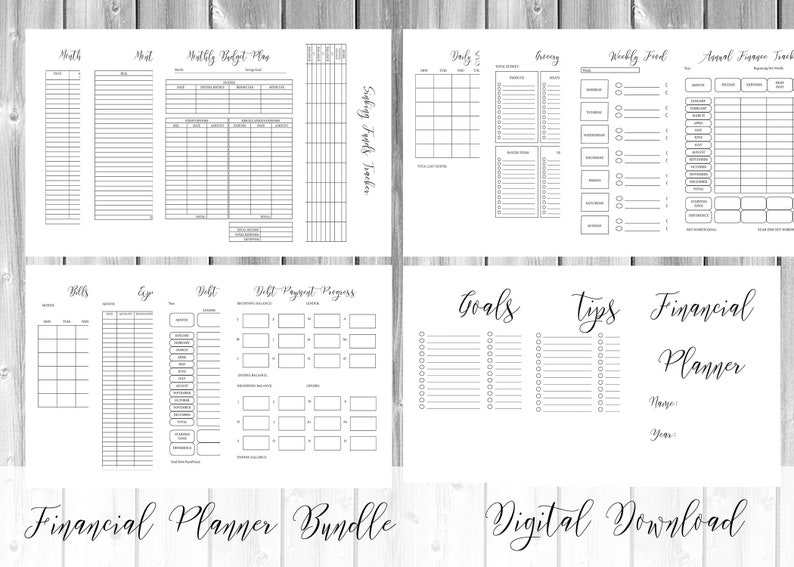 Financial Planner Bundle Printable, Budget Planner, Financial Digital Planner, Expense Tracker, Money Tracker, Sinking Funds,Savings Tracker image 2