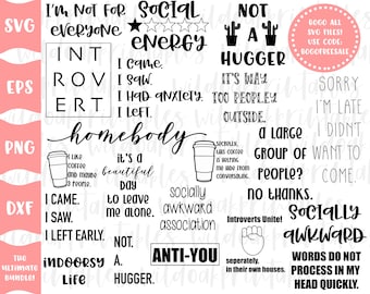 introvert svg bundle, introverts svg, funny svg sayings, socially awkward svg, introvert life svg, social svg, funny svg bundle, funny svg,