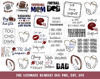 football svg bundle, funny mom svgs, football dad svgs, fall svgs, football season svgs, kickoff svgs, football games svgs, sports svgs