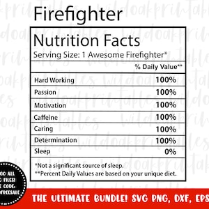 firefighter nutrition facts labels svg, firefighter svg, firefighter svg, firefighter nutrition facts label, firefighter file svgs