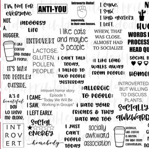 80 designs! introvert svg bundle, introverts svg, funny svg sayings, socially awkward svg, introvert life svg, social svg, funny svg bundle