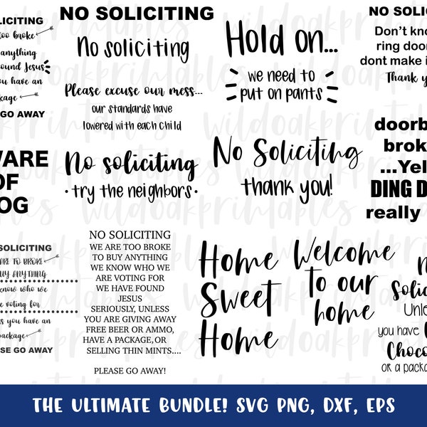 No Soliciting Signs SVG, Funny Door Sign SVG, Soliciting Signs SVG Bundle, No Soliciting Sign Svg, No Soliciting Signs Funny Svgs, Door Svg