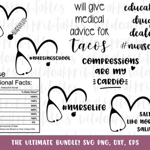 nurse svg bundle, nurse svg sayings nurse svg files, nurse svg quotes, nurse nutrition facts svg, rn svg, hearbeat svg