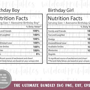birthday nutrition facts labels svg, birthday girl svg, birthday boy svg, birthday girl nutrition facts labels, birthday boy nutrition facts