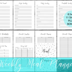 Weekly Meal and Grocery Planner Printable Food Lists, Inventory ...