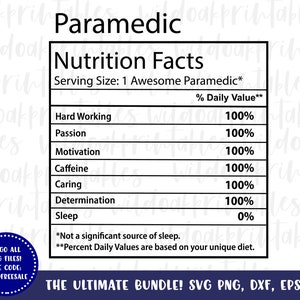 étiquettes de valeur nutritive paramédicale svg, svg paramédicale, bundle svg paramédicale, étiquette de valeur nutritive paramédicale, fichiers paramédicaux pour cricut, png