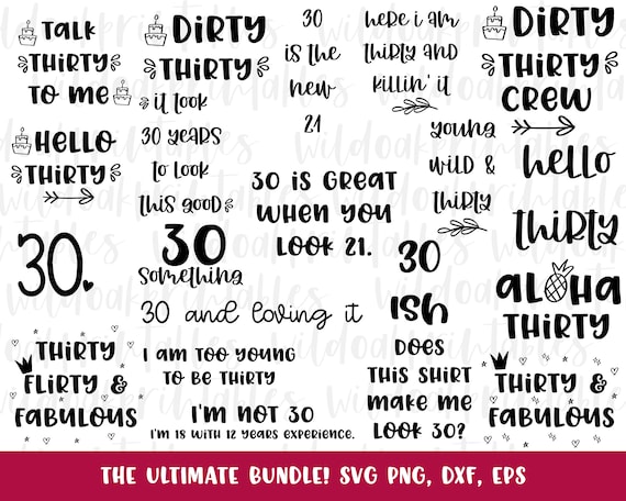 Download Funny Birthday 30 Svg Bundle 30th Birthday Svg 30 Years Old Etsy