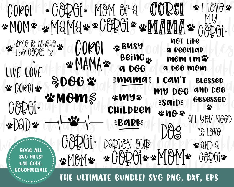 Corgi svg bundle corgi svg files dog mom svg corgi mom svg ...