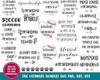 grandma life svg, grandma svg, grandma svg bundle, funny grandma svgs, blessed grandma svgs, baseball grandma svgs, funny grandma svg quotes