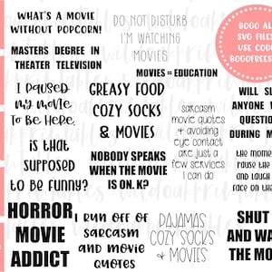 15 sarcastic svg bundle, funny svg quotes, funny sarcastic svg sayings, svg bundles, watching movies svg, watching movie quotes svg, image 1