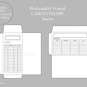 Cash Money Envelope Printable, Cash Envelope Wallet System, INSTANT DOWNLOAD Includes Free Monthly Budget Plan & Expense Tracker