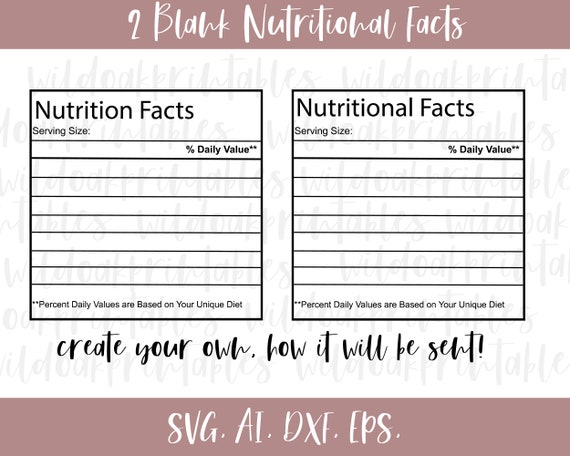 Download 2 Blank Nutrition Facts Svg Nutrition Facts Label Svg Funny Etsy