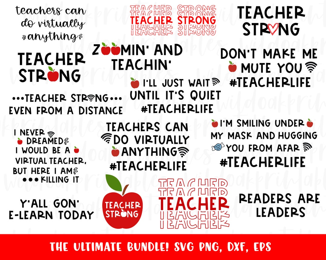 Teacher Virtual Learning Svg Bundle, Funny Virtual Teacher Svg Sayings ...