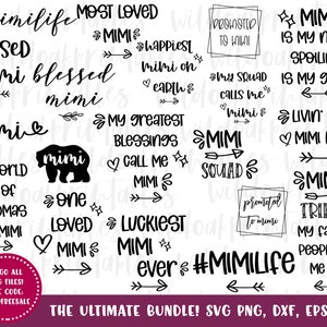 40 Designs!! ultimate mimi life svg, mimi svg, mimi svg bundle, funny mimi svgs, blessed mimi svgs, baseball mimi svgs, funny mimi quotes,