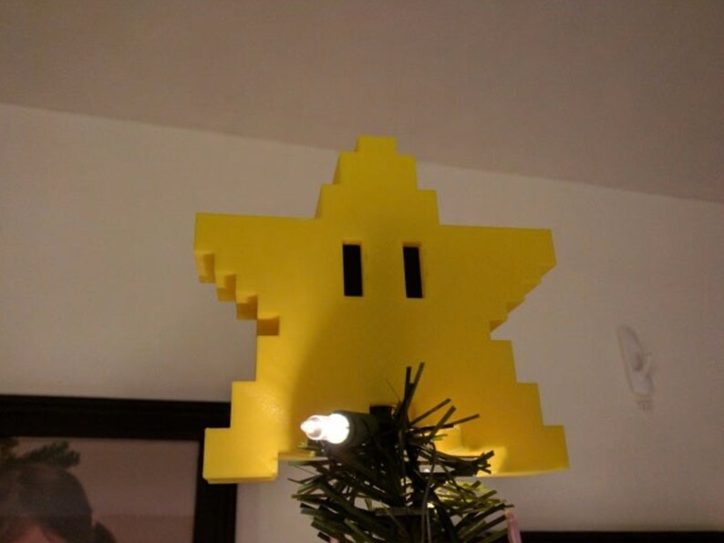 Pixelated Star Christmas Tree Topper Mario Nintendo Etsy Australia