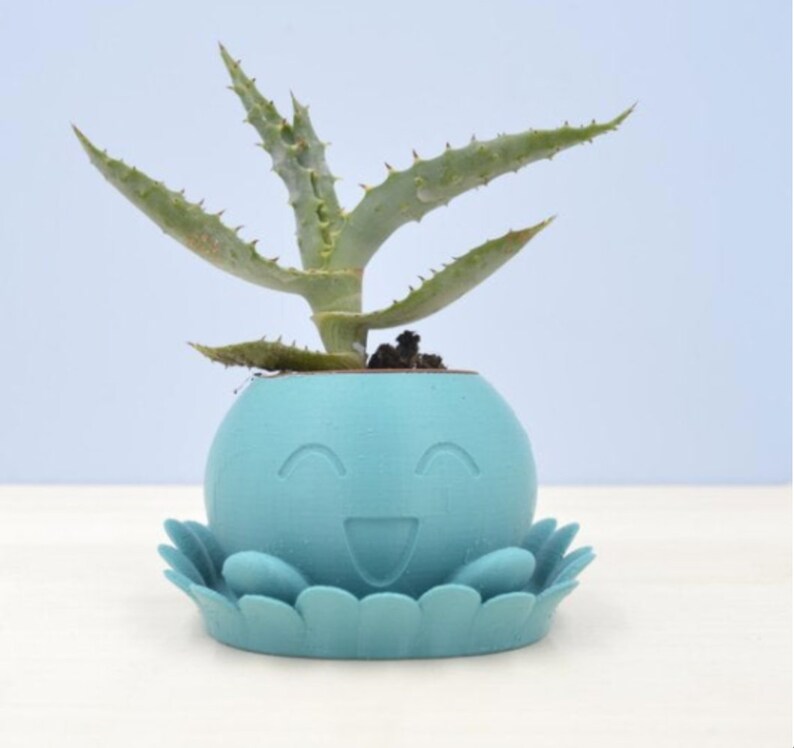 Oddish Planter Pokemon Planter Succulent Planter 3d-printed Apartment Decor Plant Pot Geek Gift Planter Plant Pot Cute image 1