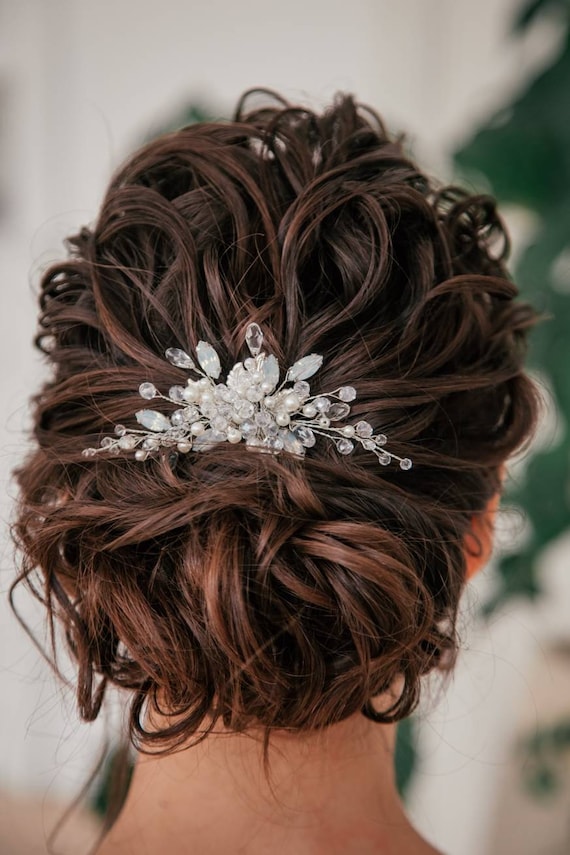 Blue Wedding Comb Bridal Hair Accessories Wedding Hair Piece Etsy