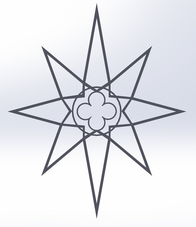 Star With Cross Christmas Tree Topper digital File Etsy