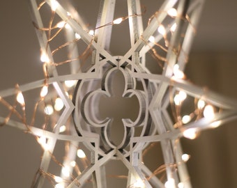 Cross-Centered Star Tree Topper LED