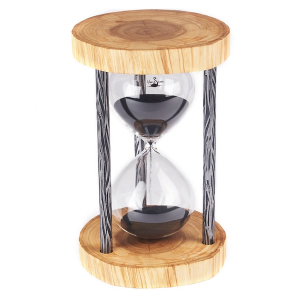 Handcrafted Live Edge Elm Sand Timer in 15 or 30 Minutes | Rustic Home Décor | Unique Wooden Hourglass Sand Timer | Handmade Elm Wood